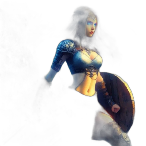 sword, dress, staff, weapon, fantasy art, concept art, 3d render, comic book art transparent PNG cut-out
