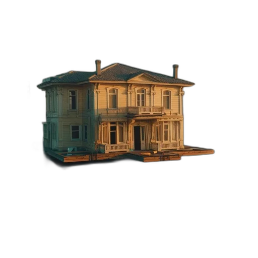 building, furniture, car, 3d render, concept art, photorealistic, pixel art, pastel transparent PNG cut-out