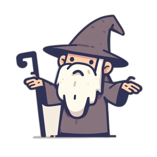 staff, hat, concept art, pixel art, fantasy art, cartoon, illustrated, wizard transparent PNG cut-out