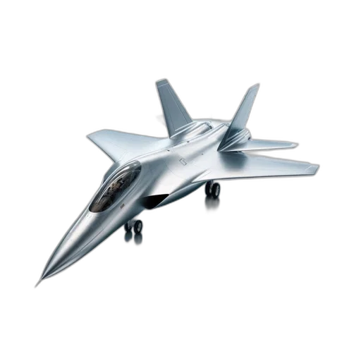 weapon, 3d render, concept art, modern, silver, jet, aircraft, shown transparent PNG cut-out