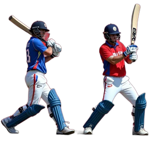 second, image, split-screen, comparison, two, baseball, players, action transparent PNG cut-out