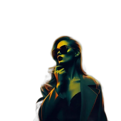 jacket, face, dress, mask, cyberpunk, comic book art, concept art, pixel art transparent PNG cut-out