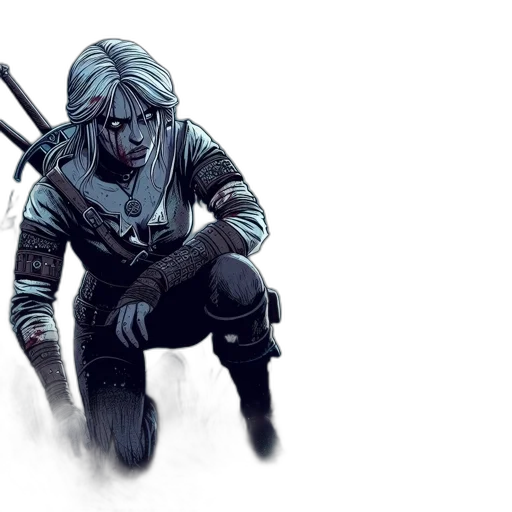 sword, weapon, concept art, fantasy art, comic book art, watercolor, dark, blue transparent PNG cut-out