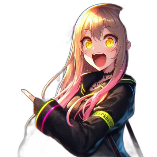 jacket, staff, weapon, face, anime, pixel art, concept art, cartoon transparent PNG cut-out
