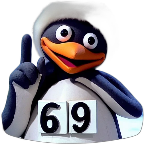 animal, 3d render, cheerful, penguin, children, show, number, chest transparent PNG cut-out