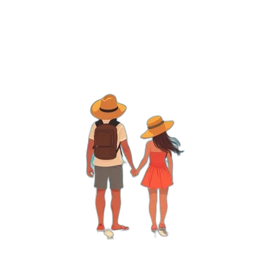 hat, umbrella, concept art, pixel art, watercolor, 3d render, beach, golden transparent PNG cut-out