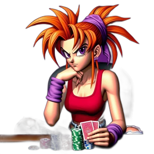 pixel art, concept art, anime, cartoon, fire, woman, orange, hair transparent PNG cut-out