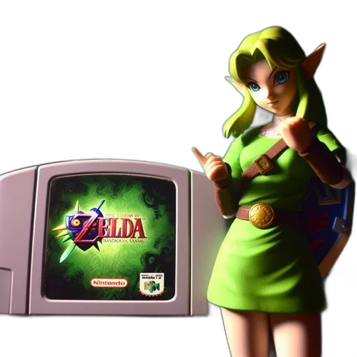 weapon, 3d render, vaporwave, concept art, pixel art, green, figurine, link transparent PNG cut-out