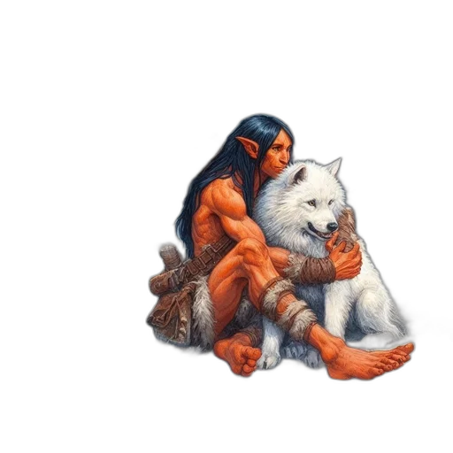 animal, creature, fantasy art, pixel art, concept art, comic book art, fire, snow transparent PNG cut-out