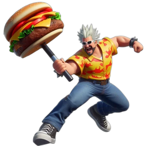 food, weapon, animal, creature, concept art, 3d render, pixel art, animated transparent PNG cut-out