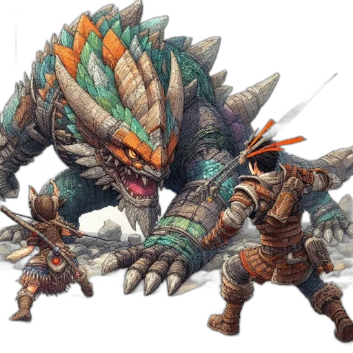 dragon, weapon, creature, staff, concept art, fantasy art, pixel art, 3d render transparent PNG cut-out