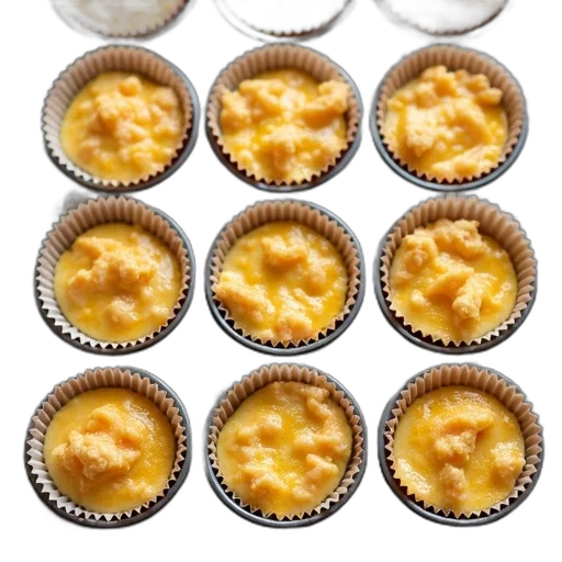 food, crown, golden, tray, filled, muffin, liners, each transparent PNG cut-out