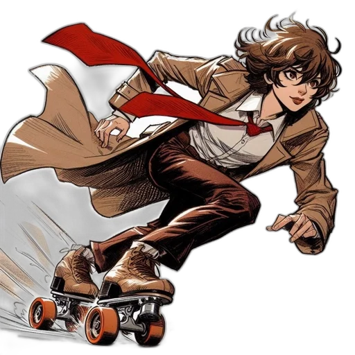 comic book art, concept art, anime, cartoon, young, man, wavy, brown transparent PNG cut-out