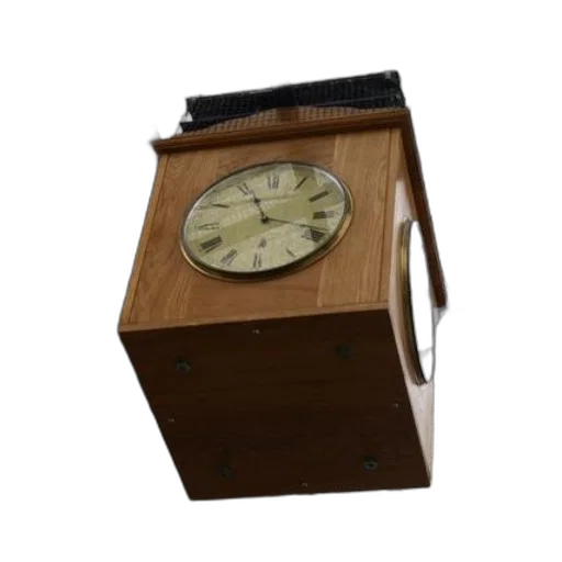 furniture, 3d render, wooden, clock, yellow, face, hanging, metal transparent PNG cut-out