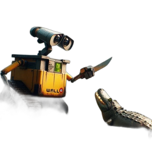 robot, weapon, animal, creature, concept art, 3d render, cyberpunk, pixel art transparent PNG cut-out