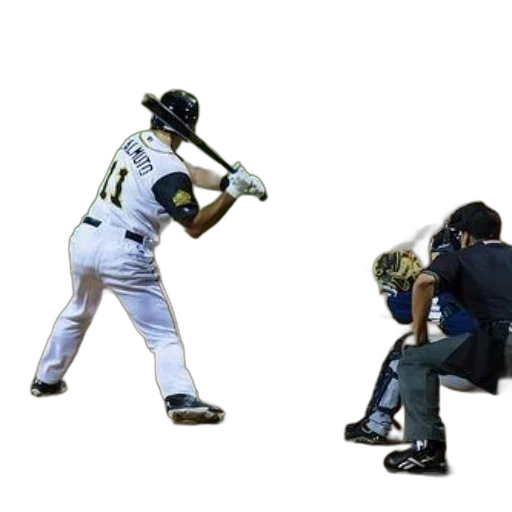 weapon, baseball, player, white, uniform, number, his, back transparent PNG cut-out