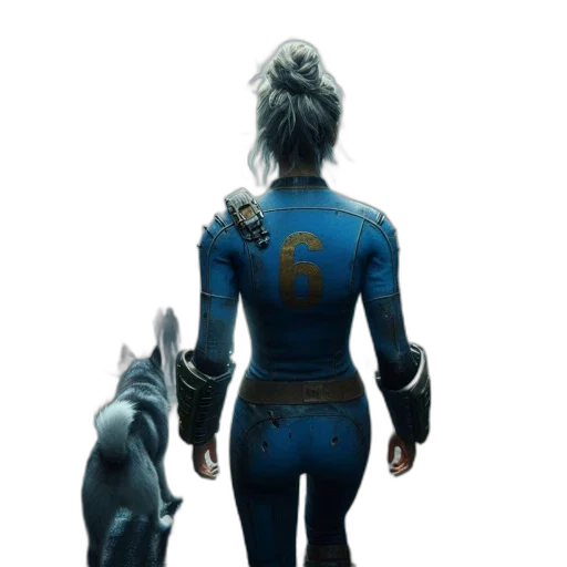 robot, concept art, cyberpunk, fantasy art, 3d render, blue, female, character transparent PNG cut-out