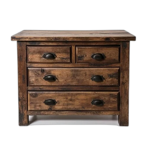 furniture, earth tones, rustic, wooden, dresser, distressed, finish, visible transparent PNG cut-out