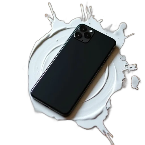 jewelry, food, 3d render, black, smartphone, lies, wooden, floor transparent PNG cut-out