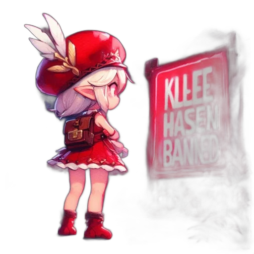 hat, weapon, concept art, pixel art, watercolor, anime, red, elfin transparent PNG cut-out