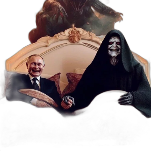 mask, creature, face, crown, concept art, two, contrasting, figures transparent PNG cut-out