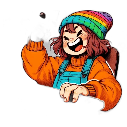 jacket, hat, staff, face, pixel art, concept art, cartoon, anime transparent PNG cut-out