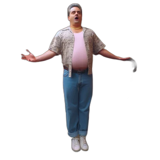 jacket, animal, creature, staff, 3d render, concept art, vaporwave, pixel art transparent PNG cut-out