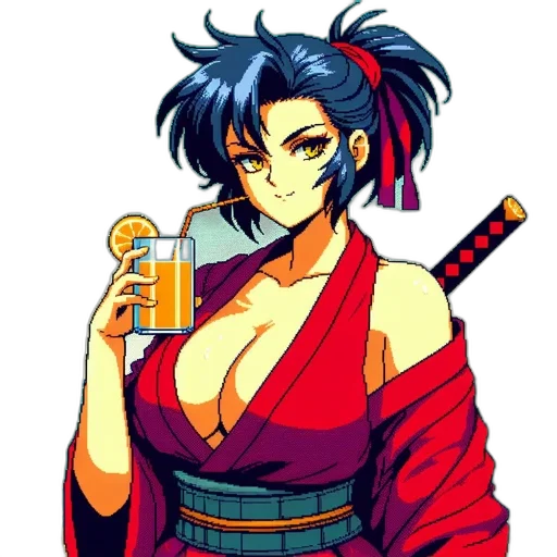 staff, weapon, pixel art, anime, cyberpunk, concept art, fire, red transparent PNG cut-out