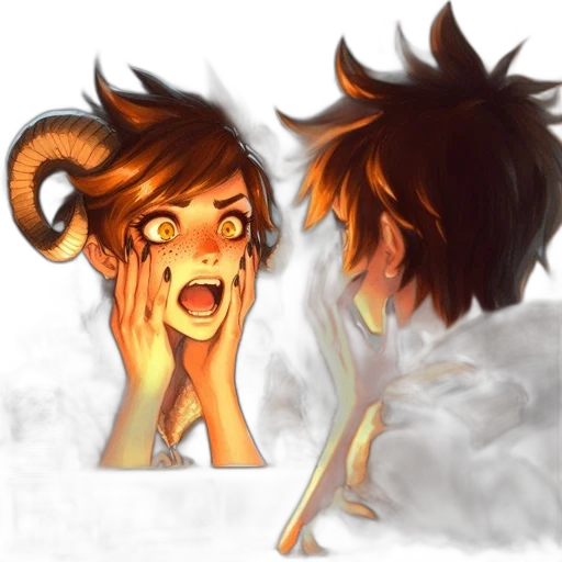 mask, face, hair, concept art, anime, fantasy art, pixel art, fire transparent PNG cut-out
