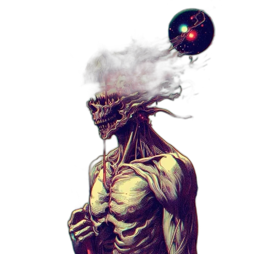 creature, mask, dragon, fantasy art, comic book art, concept art, cyberpunk, outer space transparent PNG cut-out