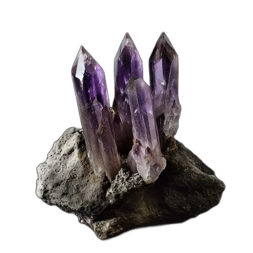 crown, jewelry, flower, weapon, 3d render, photorealistic, concept art, amethyst transparent PNG cut-out