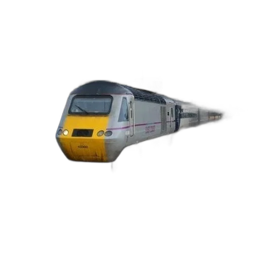 weapon, 3d render, photorealistic, sleek, silver, train, yellow, accents transparent PNG cut-out