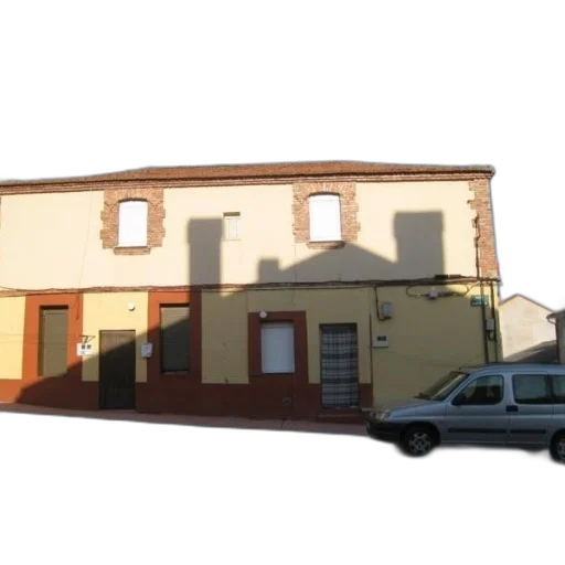 building, car, 3d render, photorealistic, concept art, city street, two-story, red transparent PNG cut-out