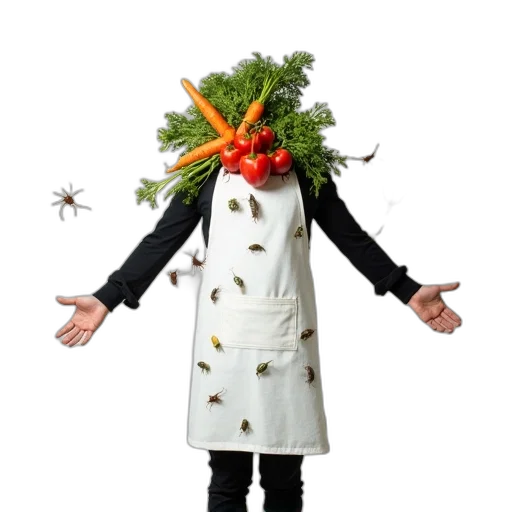 food, jacket, staff, creature, person, wearing, white, apron transparent PNG cut-out