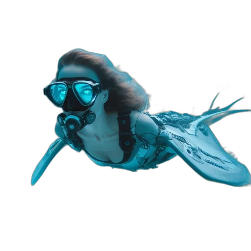 animal, creature, mask, concept art, vaporwave, pixel art, photorealistic, underwater transparent PNG cut-out