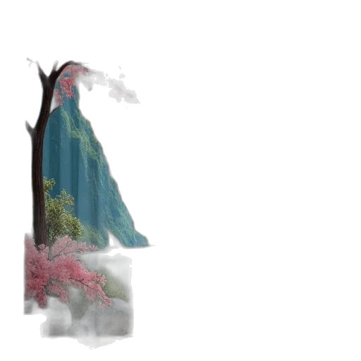 tree, umbrella, dress, dragon, concept art, fantasy art, pixel art, 3d render transparent PNG cut-out