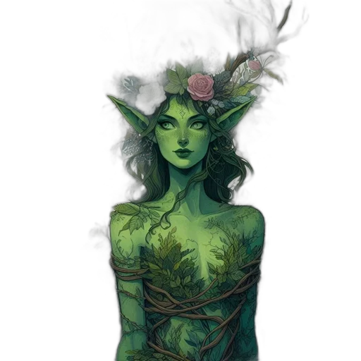 dress, staff, crown, dragon, fantasy art, concept art, watercolor, comic book art transparent PNG cut-out