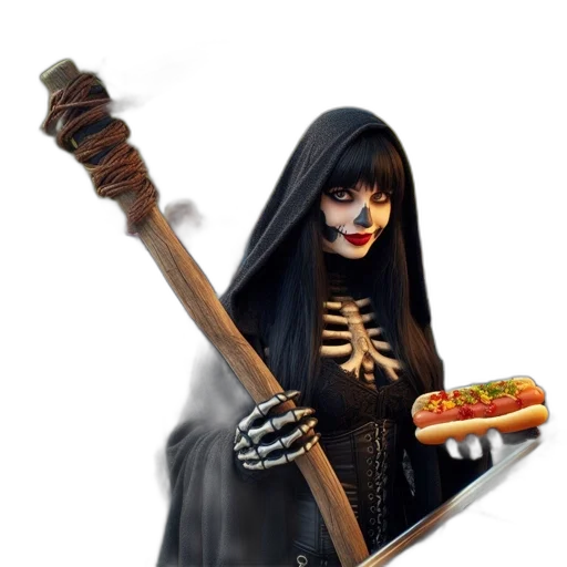 food, weapon, staff, creature, concept art, 3d render, fantasy art, pixel art transparent PNG cut-out
