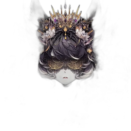 crown, mask, dragon, face, concept art, fantasy art, pixel art, watercolor transparent PNG cut-out