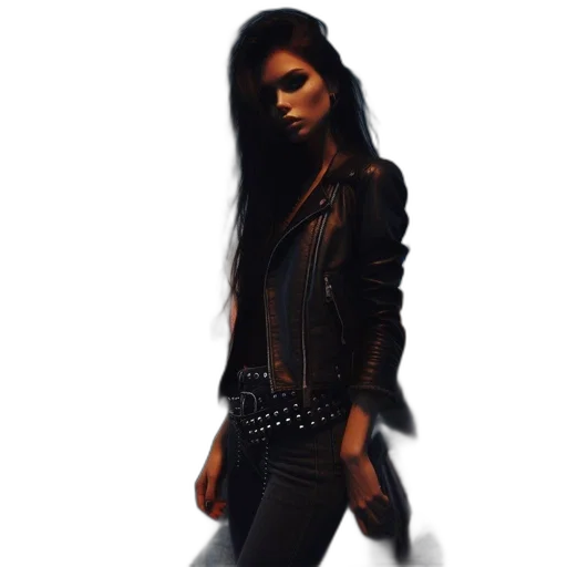 jacket, staff, photorealistic, 3d render, pixel art, concept art, dark, monochrome transparent PNG cut-out
