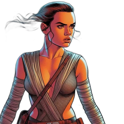comic book art, concept art, fantasy art, woman, long, brown, hair, stands transparent PNG cut-out