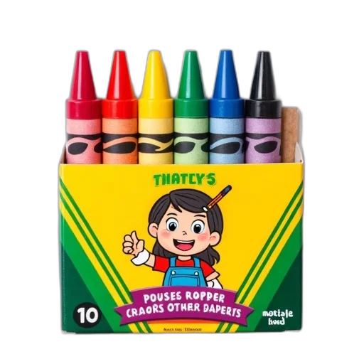cartoon, photorealistic, colorful, pastel, neon, green, box, crayons transparent PNG cut-out