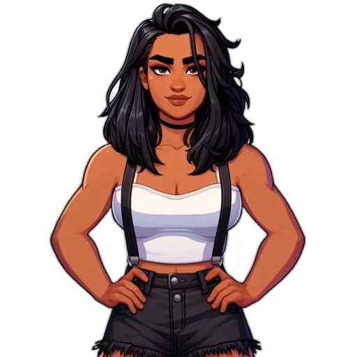 pixel art, cartoon, concept art, comic book art, dark, monochrome, earth tones, confident transparent PNG cut-out