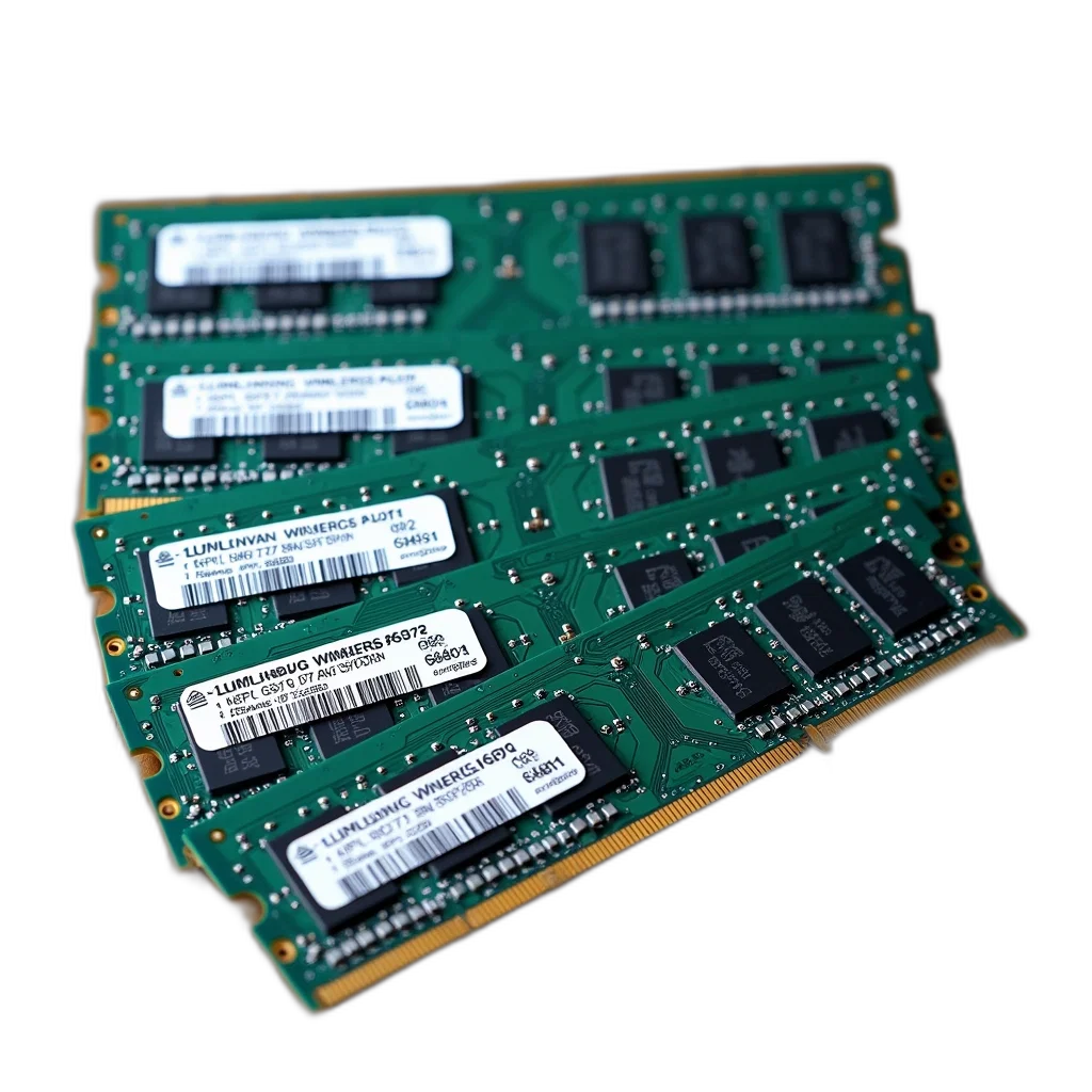 crown, 3d render, set, four, computer, memory, modules, displayed transparent PNG cut-out