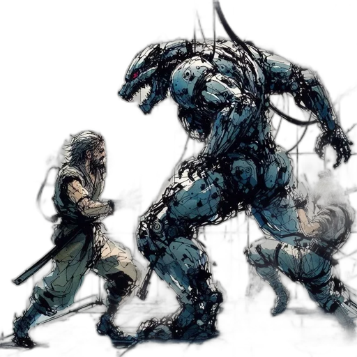 robot, creature, dragon, weapon, concept art, comic book art, fantasy art, cyberpunk transparent PNG cut-out