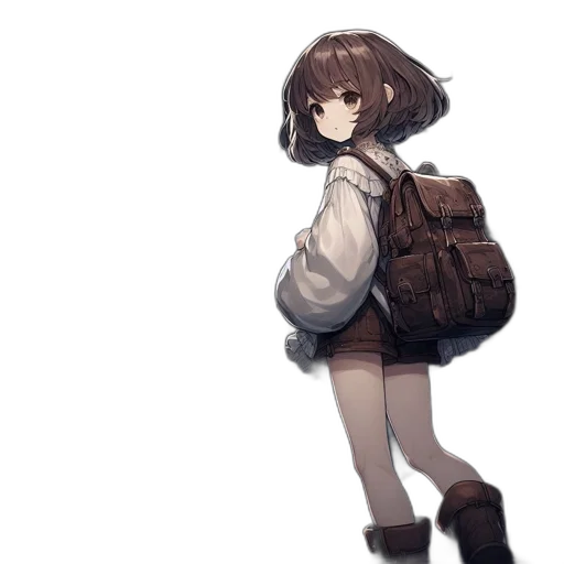 jacket, dress, creature, robot, concept art, watercolor, anime, pixel art transparent PNG cut-out