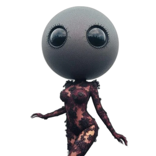 robot, creature, dress, animal, 3d render, concept art, outer space, dark transparent PNG cut-out