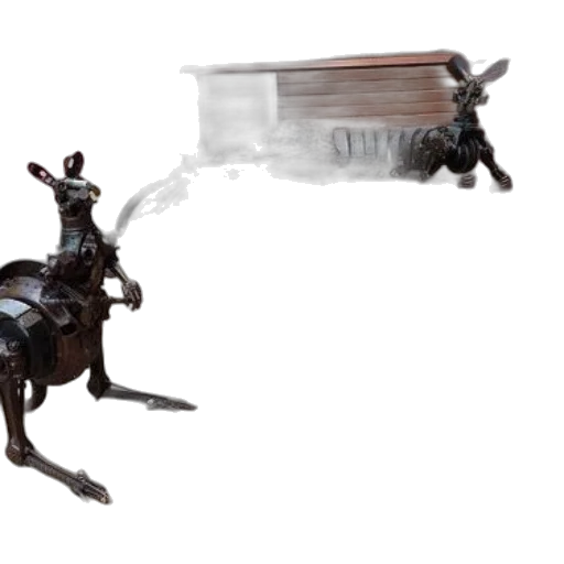 robot, furniture, dragon, animal, concept art, 3d render, fog, underwater transparent PNG cut-out