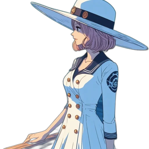 dress, hat, staff, jacket, concept art, pixel art, anime, watercolor transparent PNG cut-out