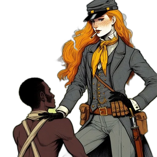 staff, jacket, comic book art, concept art, cartoon, city street, earth tones, golden transparent PNG cut-out